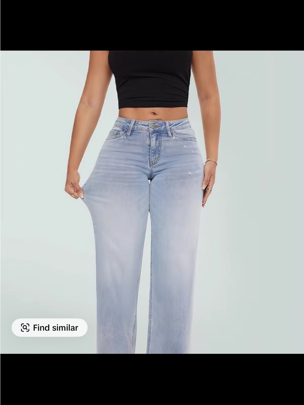 Light Blue High-Rise Wide Leg Jeans